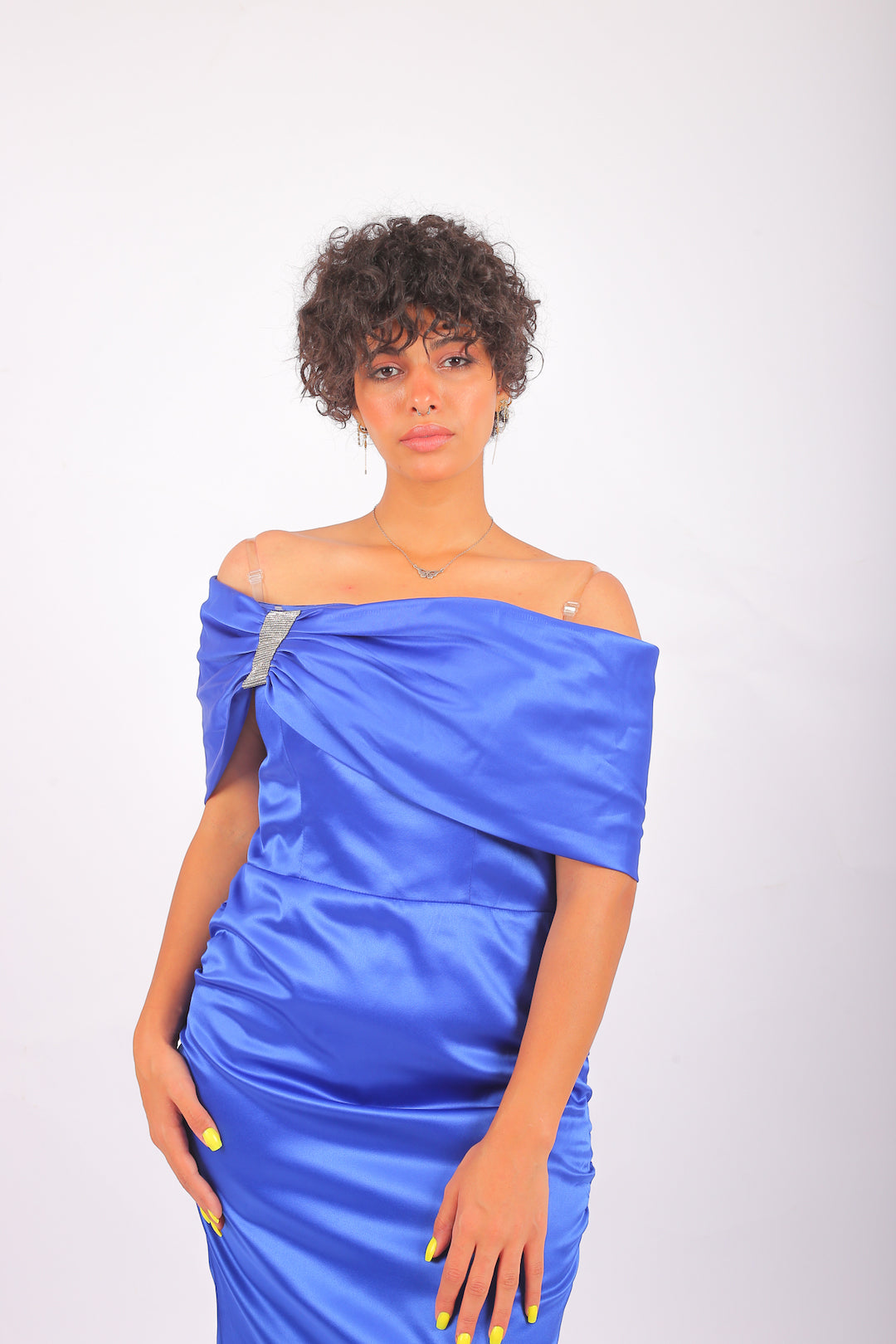 Natalia Satin Extension Soiree Dress