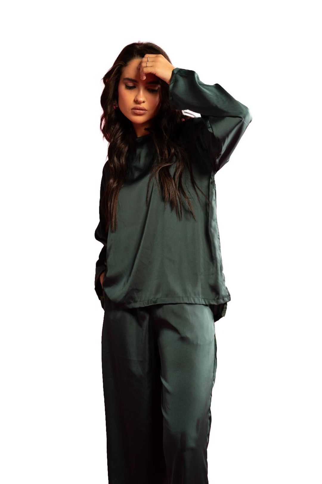 Green Satin Pants