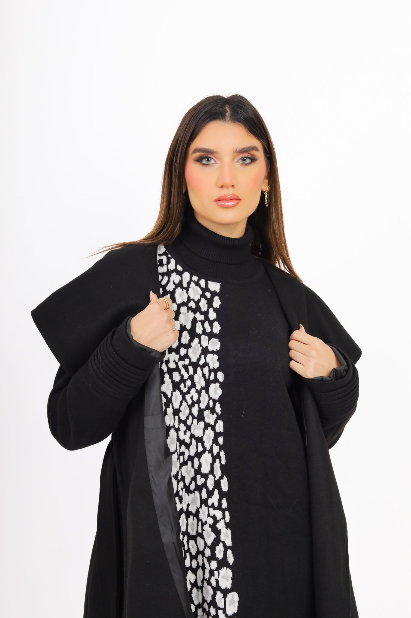 Black Fantazia Coat with Hood