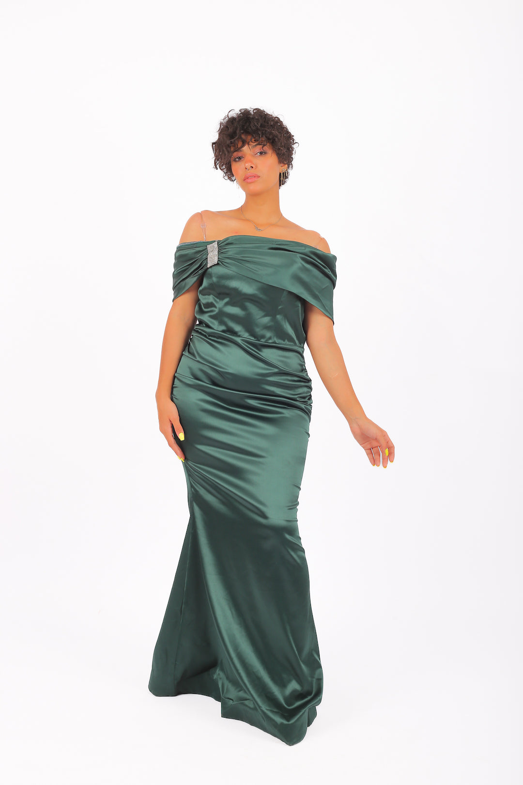 Natalia Satin Extension Soiree Dress