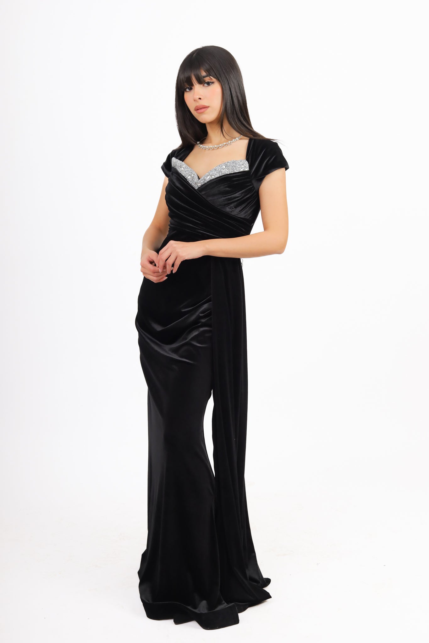Off Shoulder Velvet Dress