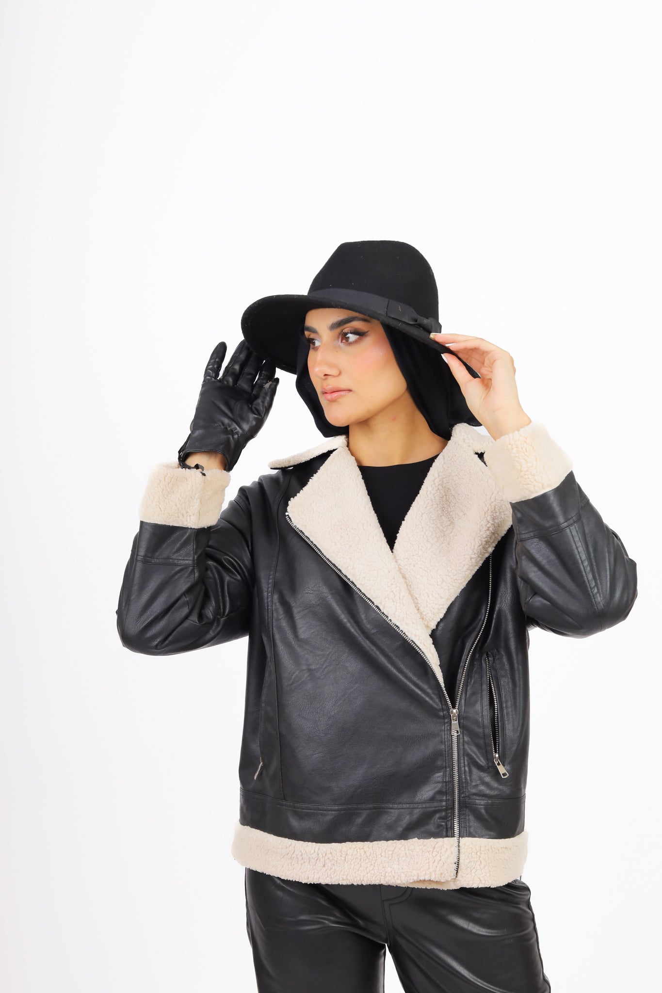 Leather Jacket with Liner Fur