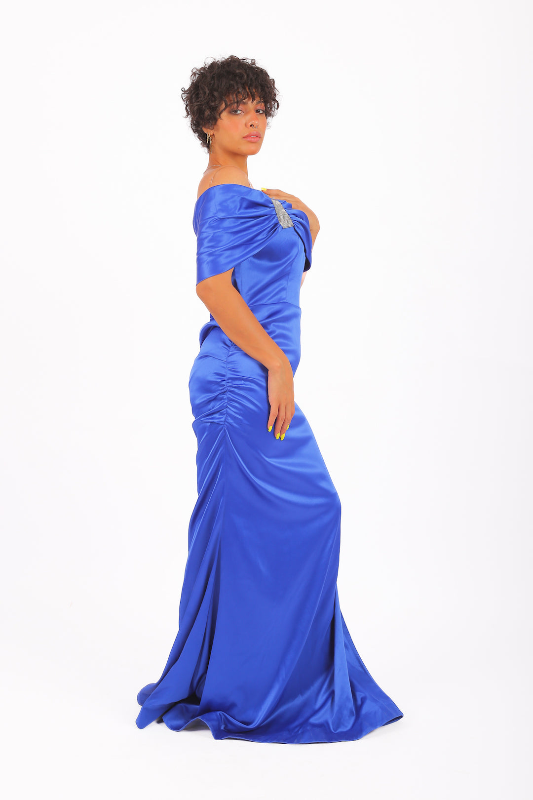 Natalia Satin Extension Soiree Dress