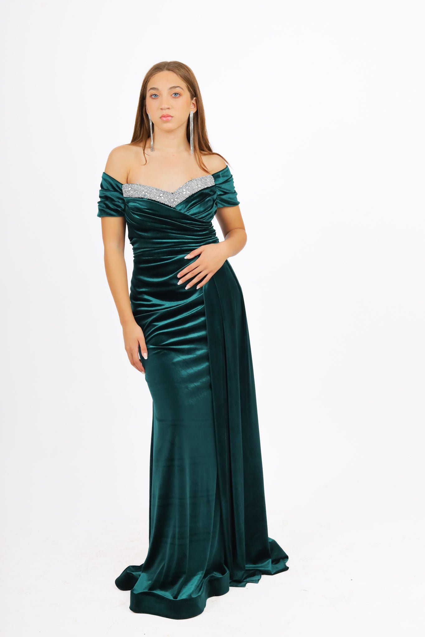 Off Shoulder Velvet Dress