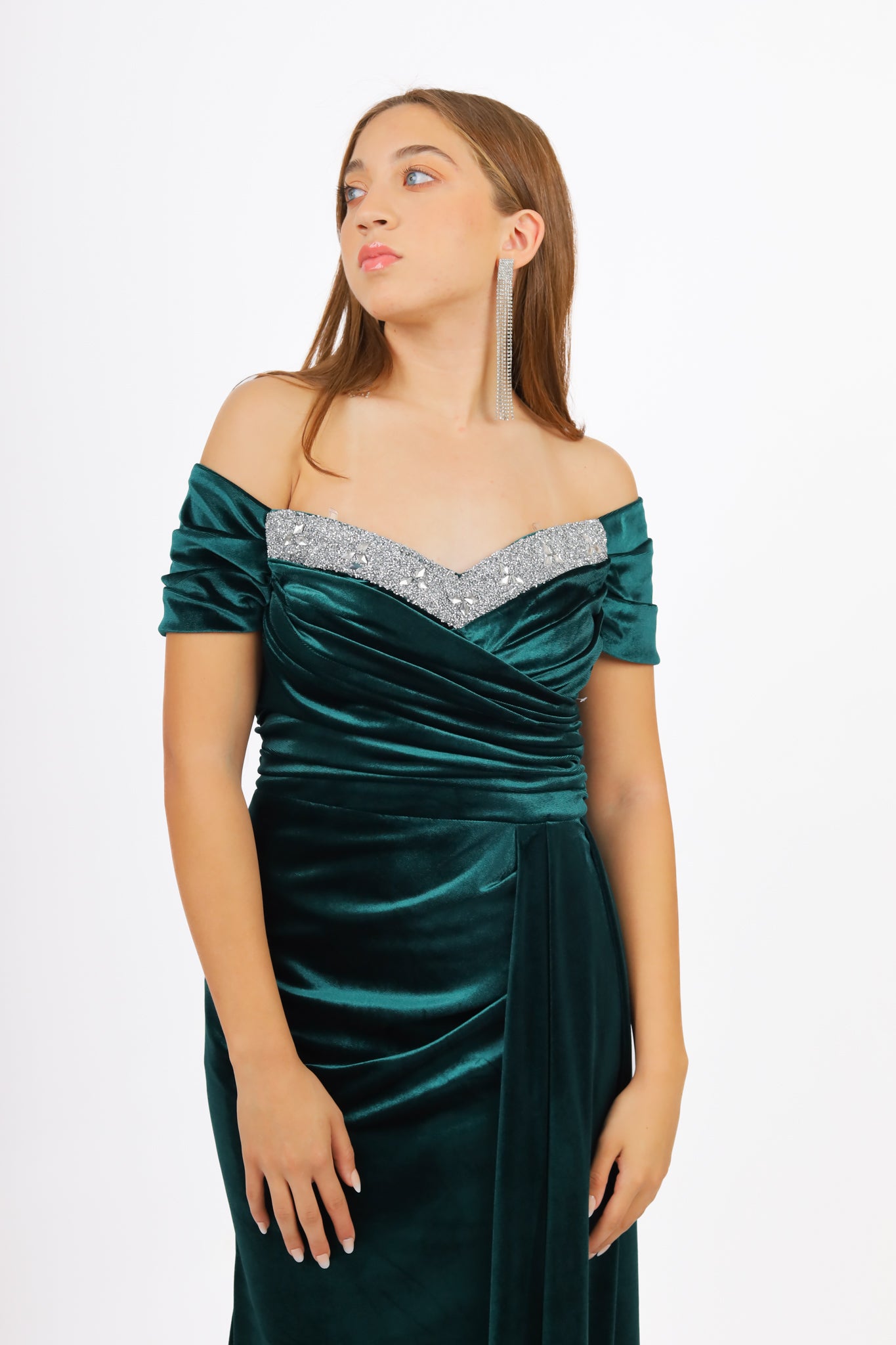 Off Shoulder Velvet Dress