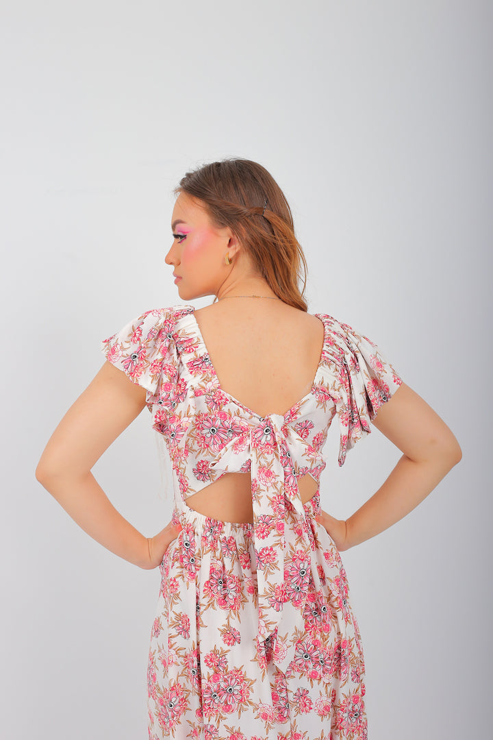 Flora Open Back Dress