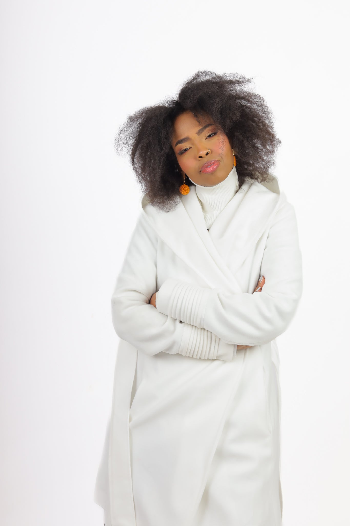 White Fantazia Coat with Hood