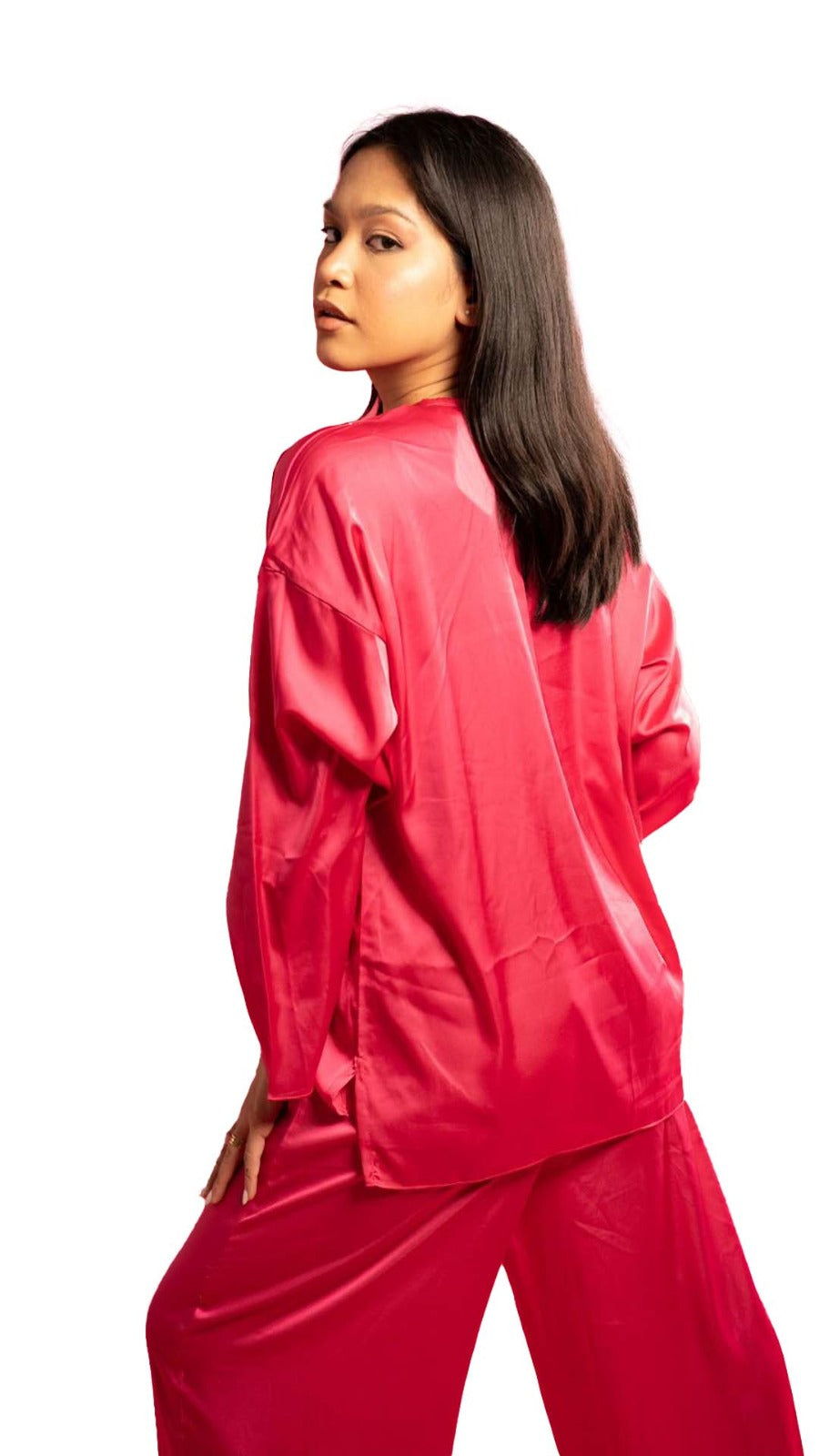 Fuschia Satin Top