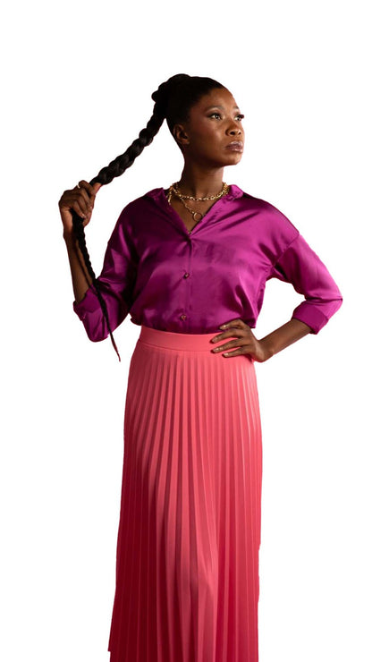 Pink Pleats Skirt Crave