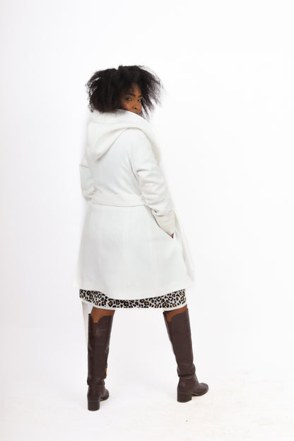White Fantazia Coat with Hood