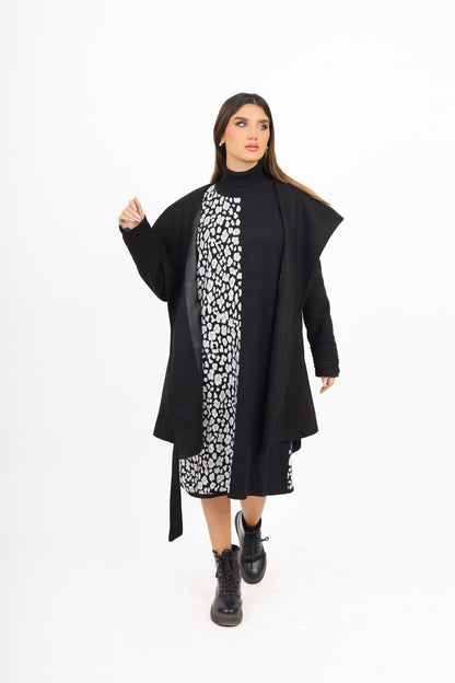 Black Fantazia Coat with Hood