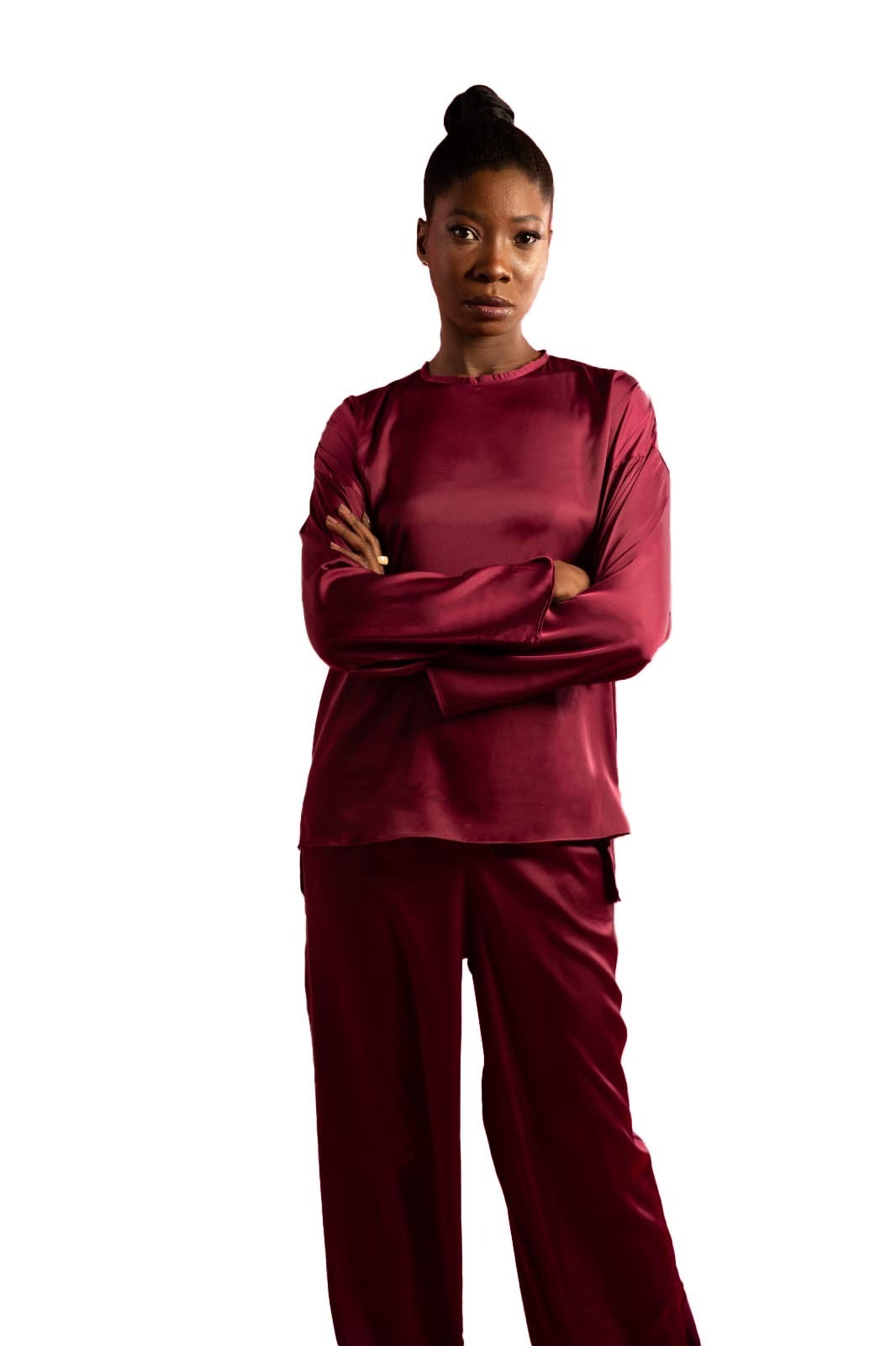 Burgundy Satin Top