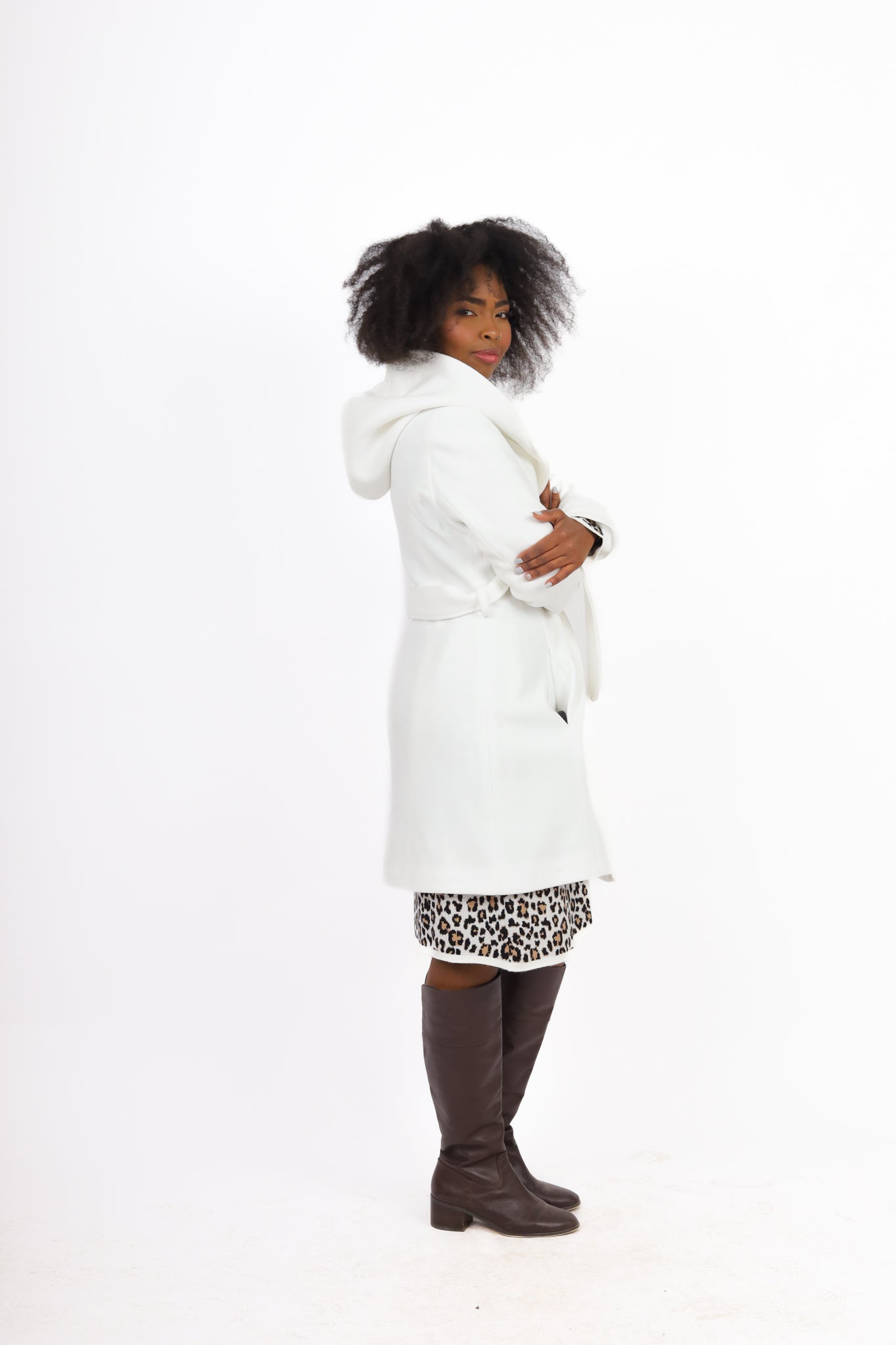 White Fantazia Coat with Hood