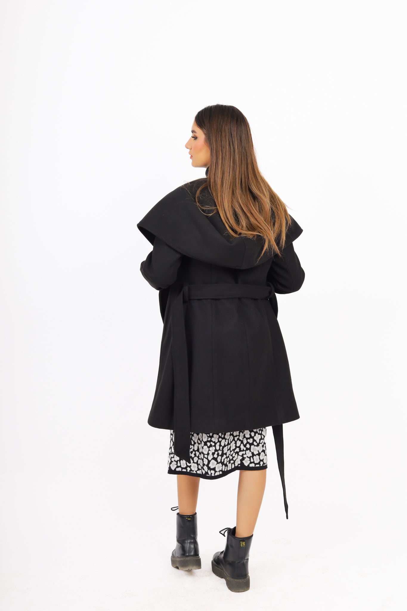 Black Fantazia Coat with Hood