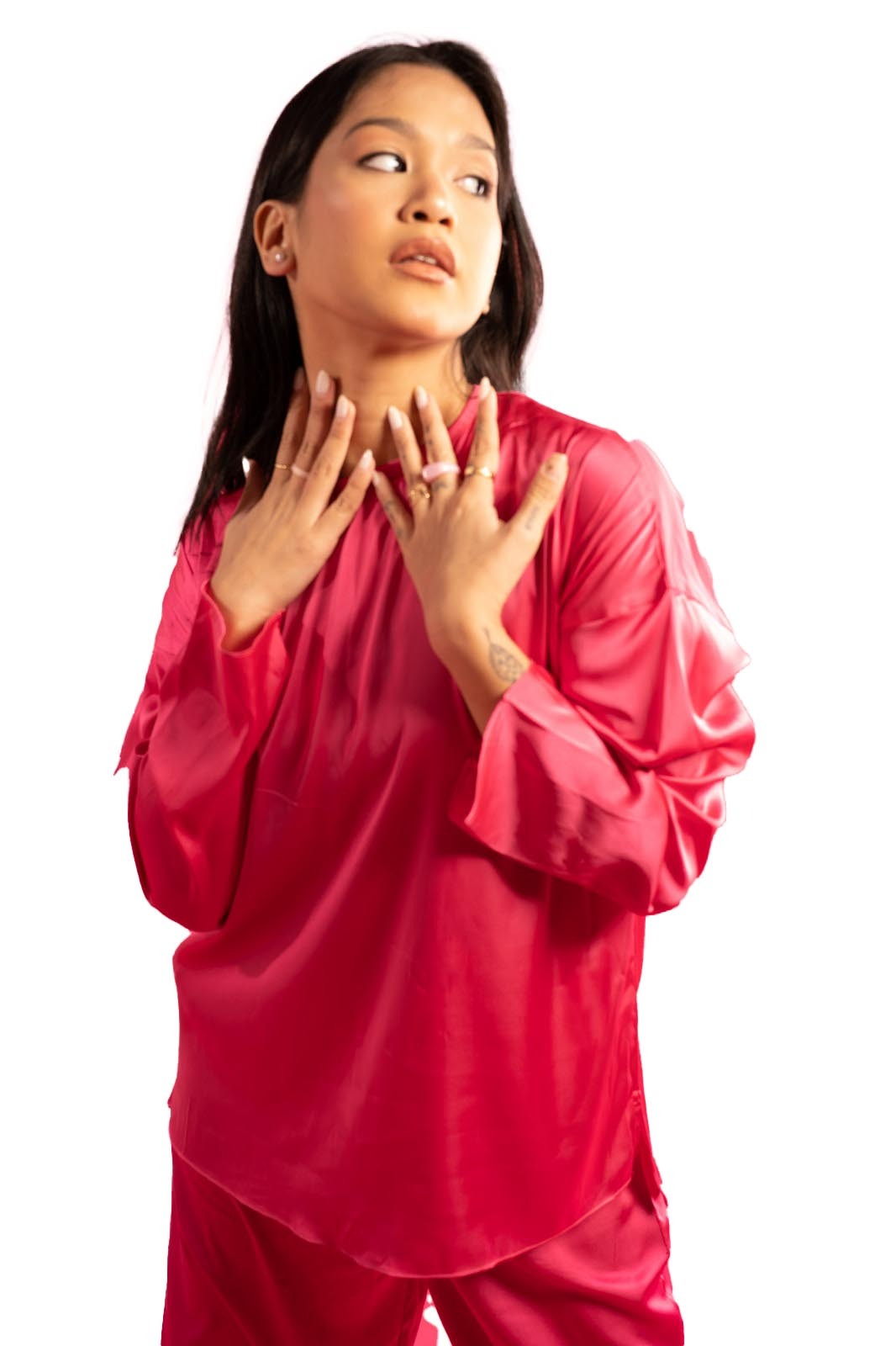 Fuschia Satin Top