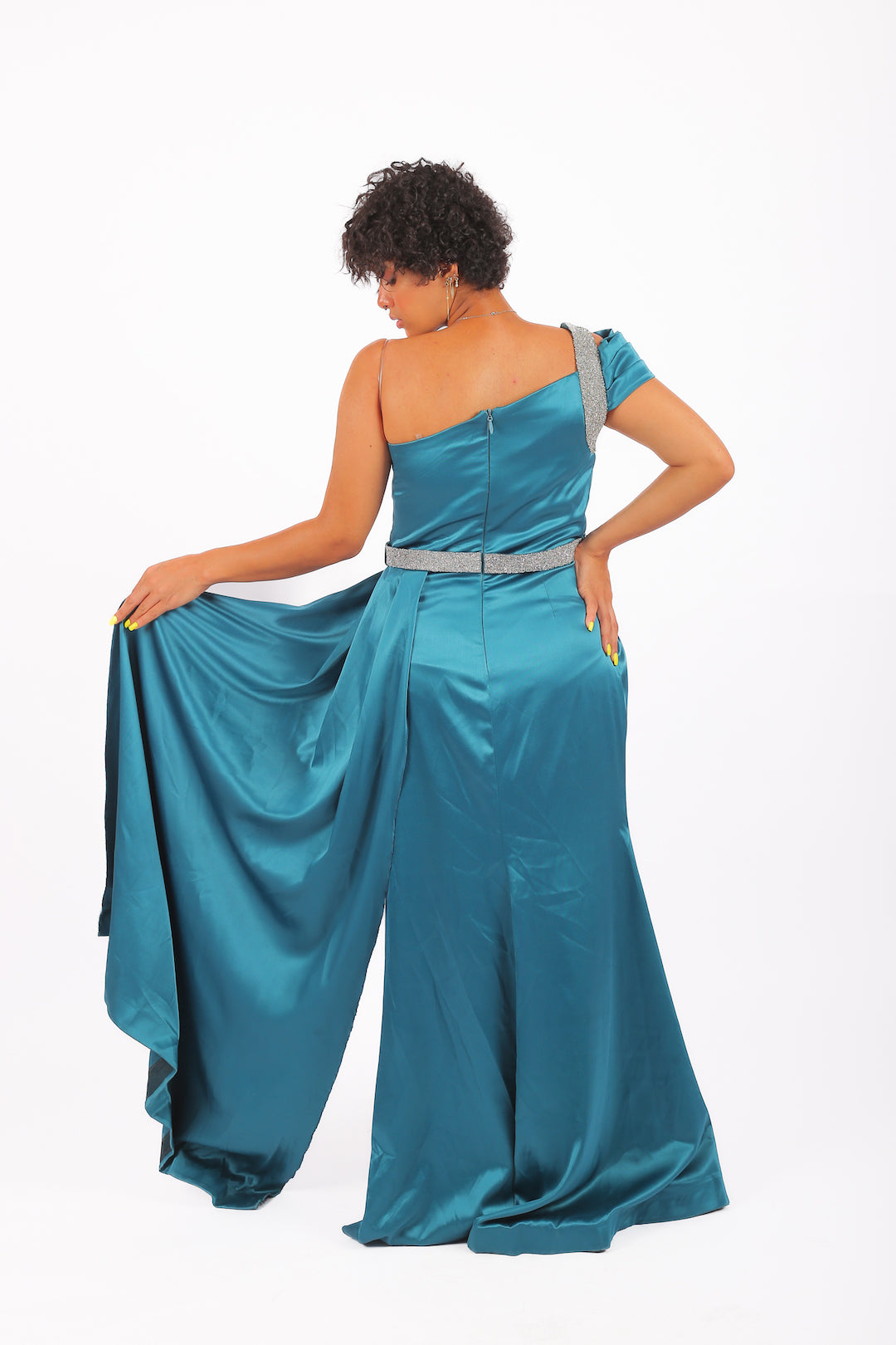 Lilly Satin Extension Soiree Dress with Belt Antoushka Lilly Satin Extension Soiree Dress with Belt Antoushka