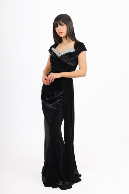 Off Shoulder Velvet Dress