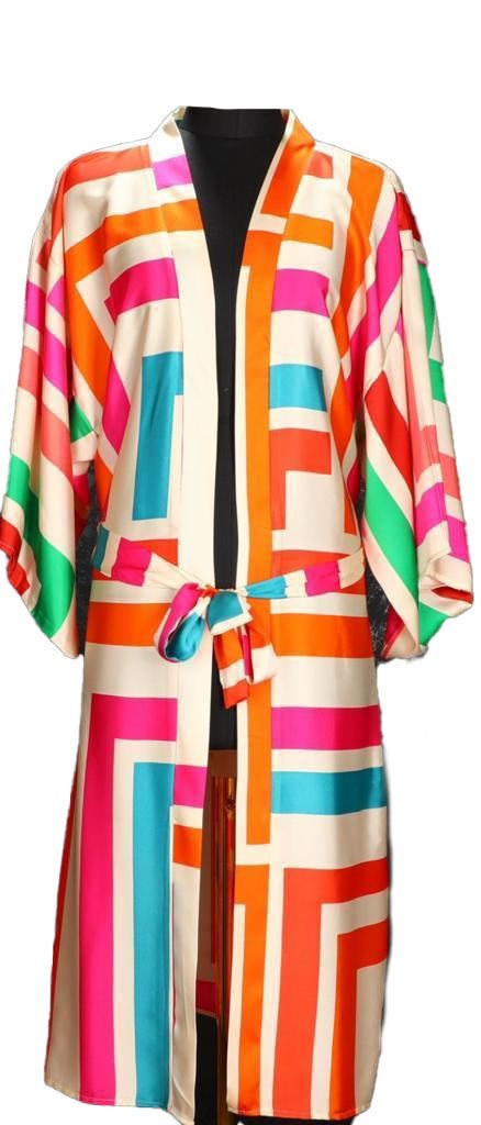 Summer Satin Cardigan - Shades of Pink