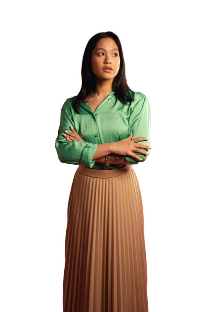 Beige Pleats Skirt Crave