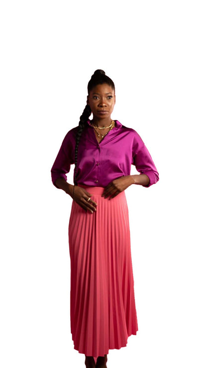 Pink Pleats Skirt Crave