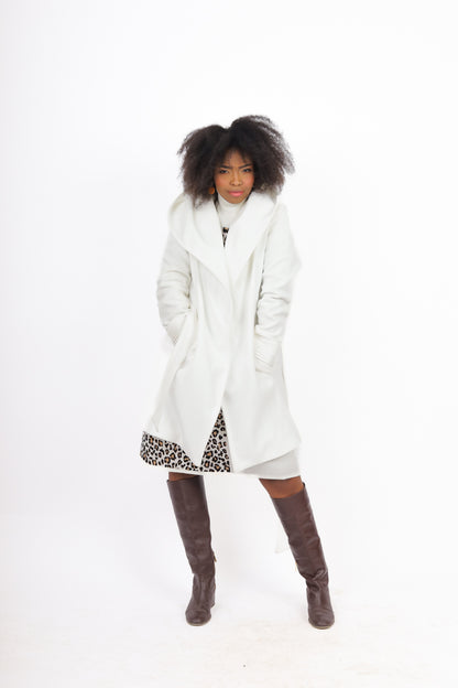 White Fantazia Coat with Hood
