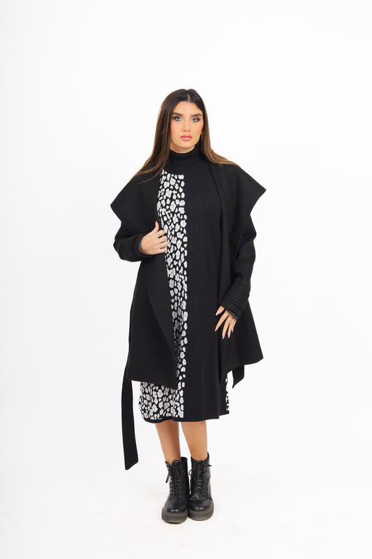 Black Fantazia Coat with Hood